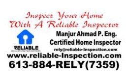 RELIABLE INSPECTION
Manjur Ahmad P. Eng.